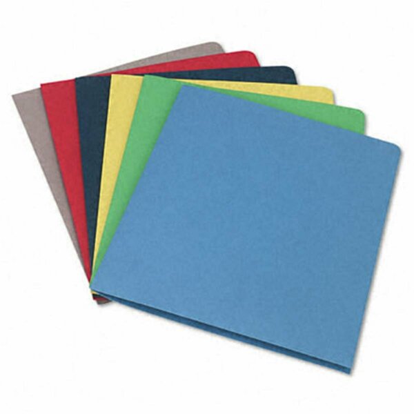 Made-To-Stick Two-Pocket Portfolio- Embossed Leather Grain Paper- Assorted- 25/Box MA2524596